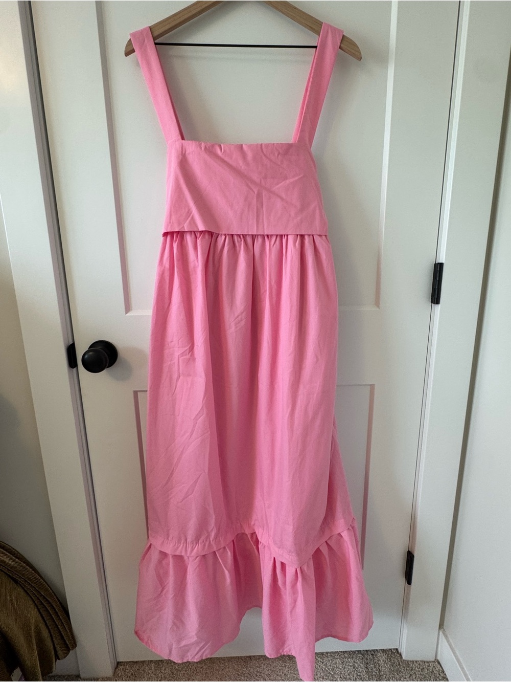 Vici Pink Maxi Sundress with Square Neck & Ruffle Hem, Size XL